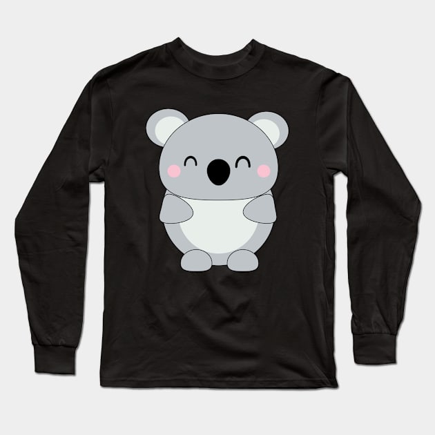 Cute Baby Koala Long Sleeve T-Shirt by Kam Bam Designs